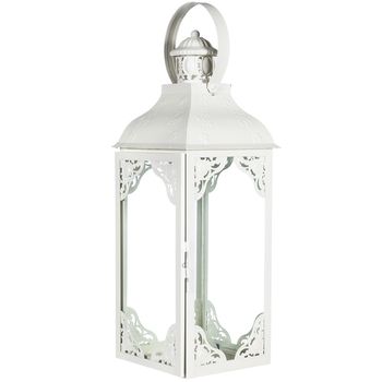 $44.00-18" White Metal Lantern Home Decor Frames, Beach Wedding Centerpieces, Lantern Candle, White Lanterns, Textured Throw Pillows, Decor Shopping, Lantern Candle Decor, Wedding Lanterns, Metal Lanterns