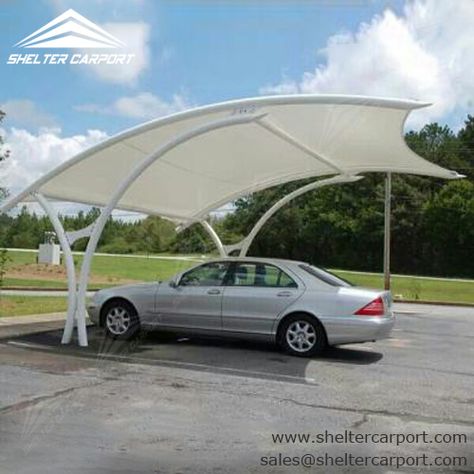 This series of #tensilecarshade is liked and favored the most due to its simple framework and practical feature. sales@sheltercarport.com 0086 139 2885 8552 https://www.sheltercarport.com/product/car-shades-with-pvc-fabric-for-sale/ #tensilecarport #carparkingshade #carshed #metalcarport #carportforsale Car Porch Design, Car Shed, Pool Shade, Membrane Structure, Portable Garage, Shade Tent, Awning Shade, Tensile Structures, Parking Solutions