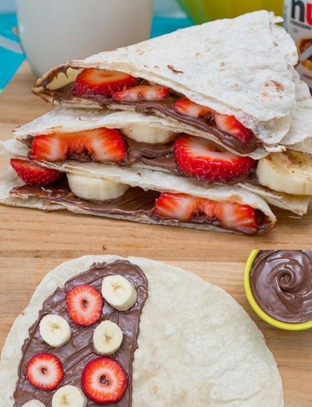 Dessert Quesadilla Recipes, Nutella Ideas, Dessert Quesadilla, Quesadilla Recipes Easy, Low Carb Chicken Parmesan, Strawberry Nutella, Breakfast Quesadilla, Healthy Lunch Meal Prep, Baileys Irish Cream