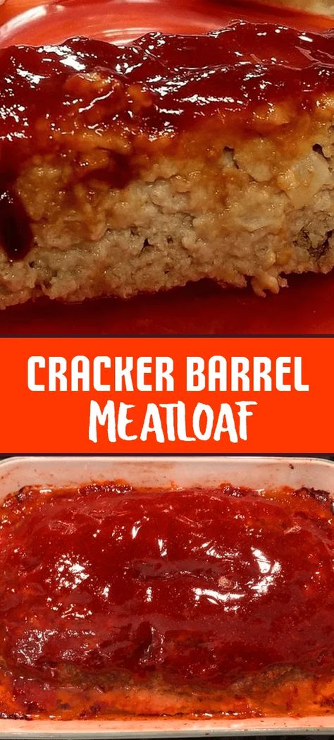 Meatloaf min Copycat Cracker Barrel Meatloaf, Cracker Barrel Meatloaf Recipe, Copycat Cracker Barrel, Cracker Barrel Meatloaf, Cracker Barrel Recipes, Meatloaf Glaze, Delicious Meatloaf, Meatloaf Ingredients, Easy Meatloaf