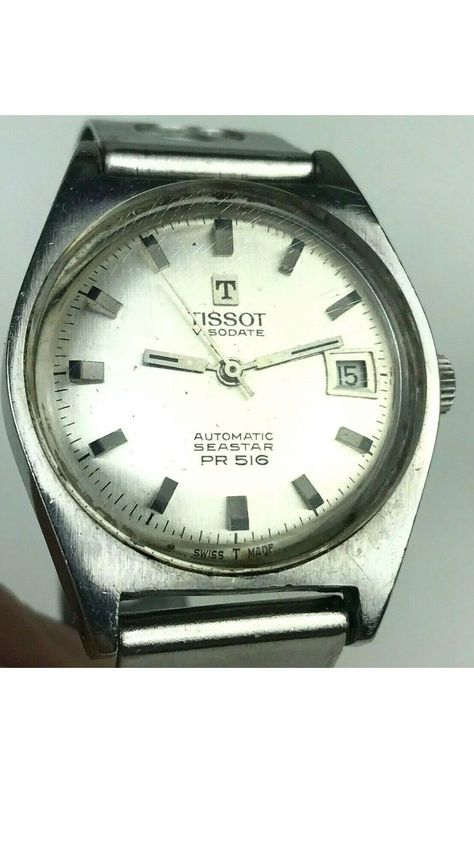 Vintage Tissot Visodate Automatic Seastar PR 516 Men's Watch Date. For sale on EBay: trustedantiqueshops Tissot Visodate, Men's Watch, Vintage Watches, Jaeger Watch, Omega Watch, For Sale