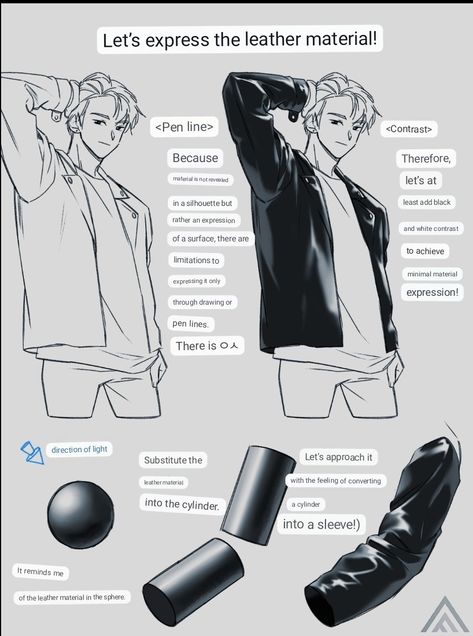 Leather Tutorial, Shading Drawing, Leather Clothes, Digital Art Beginner, Perspective Art, Art Corner, Digital Painting Tutorials, Learn Art, Painting Leather