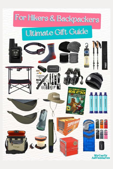 We have compiled a guide to hiking gift ideas, from small items to bigger ones, so you can find Christmas gifts that work for your budget. If you have a family member or friend who loves the great outdoors in the United States, you can be sure that the presents in this gift guide are a good idea. holiday gift ideas | holiday gifts | holiday gift guide | holiday gift baskets | holiday gift bags | amazon holiday gift guide | holiday gift guide 2023 | " Hiking Christmas Gifts, Gifts For The Outdoor Woman, Diy Gifts For Outdoorsy People, Gift Ideas For Hikers, Backpacking Gifts, Solar Camping, Hiking Poles, Holiday Gift Baskets, Holiday Gift Bag