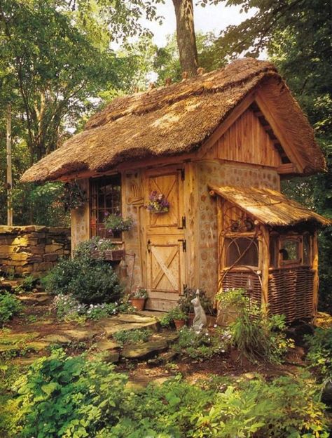 These 35 Enchanting Tiny Houses Look Just Like Real Life Fairy Houses - Tiny Houses Dream House Porch, Rustic Shed, Real Life Fairies, Backyard Cottage, Forest Cottage, Witch Cottage, Fairytale Cottage, Storybook Cottage, Wooden Sheds