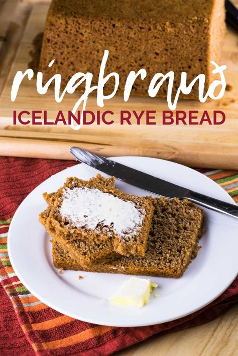 Rúgbrauð is a traditional Icelandic dark rye bread, sweet and hearty with a rich history but impossibly simple to make. #rugbraud #ryebread #iceland | mountaincravings.com Simple Sweet Bread, Dark Rye Bread Recipe, Dark Rye Bread, Multicultural Recipes, Cravings Recipes, Spinach Pasta Recipes, Crock Pot Bread, Rye Bread Recipes, Beautiful Baking