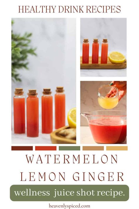 These Watermelon Lemon Ginger Wellness Juice Shots are loaded with nutrients that may support overall health and wellness. A tasty, anti-inflammatory, hydrating electrolyte drink! Save money making this easy, quick, simple juicing recipe at home instead of buying individual shots at the store. Best Juicing Recipes | Mocktail Recipes Watermelon Lemon Ginger Juice, Watermelon And Ginger Juice, Watermelon Ginger Lemon Juice, Main Squeeze Juice Recipes, Watermelon Wellness Shots, Watermelon Ginger Juice, Ph Health, Wellness Shots Recipe, Wellness Juice