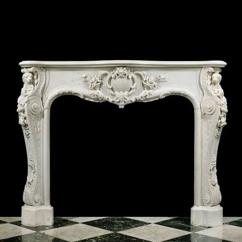 Statuary Marble, Irish Water Spaniel, Oak Fireplace, Oven Design, Marble Fireplace Mantel, Marble Fireplace Surround, Marble Fireplace, Wood Carving Designs, Antique Fireplace