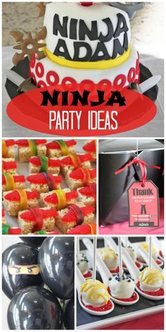 What an awesome boy birthday party featuring Ninjas and a red, black and white color scheme. See more party ideas at CatchMyParty.com! Hello Ninja Birthday, Ninja Party Ideas, Ninja Birthday Party Ideas, Ninja Theme Party, Karate Birthday Party, Ninja Birthday Party, Karate Party, Ninja Cake, Ninja Theme