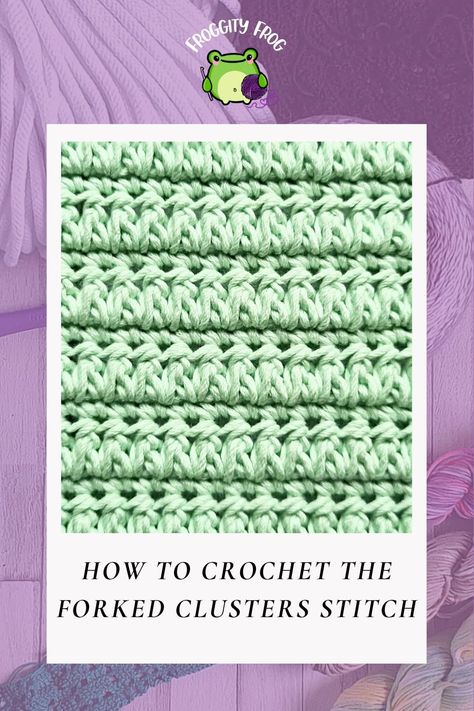 Discover how to crochet the Forked Clusters stitch for yourself with this free crochet stitch tutorial with full picture instructions and video guide.
The Forked Clusters stitch is a nice easy crochet stitch to make and is really thick and cosy too.
Click now to get started. Frog Crochet, Crochet Stitch Tutorial, Different Crochet Stitches, Honeycomb Stitch, Crochet Stitches Guide, Easy Crochet Stitches, Stitch Guide, Stitch Shop, Crochet Business