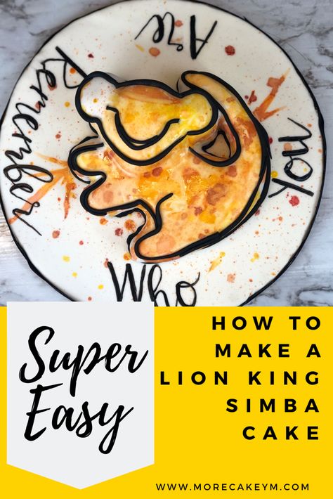 Diy Lion King Cake, Simba Lion King Cake, Lion King Cake Ideas, Simba Birthday Cake, Lion King Birthday Cake, Lion King Watercolor, Zazu Lion King, Simba Cake, Lion King Cupcakes