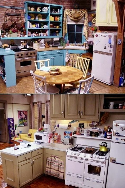 Monica’s Kitchen, Friends Inspired Apartment, Friends Apartment Decor, Friends Kitchen, Doll House Bedroom, Friends Apartment, Friends Episodes, Casas The Sims 4, Monica Geller