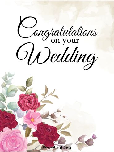 Looking for the right card to express your feelings on the big day? Turn to this beautiful, sentimental, and flowery card for your friends or family wedding. Whether you want to impart some wisdom or inject a little laughter into the wedding, this card will help you get there. Wedding Congratulations Wishes, Congratulations On Marriage, Happy Wedding Wishes, Congratulations Pictures, Wedding Wishes Quotes, Wedding Verses, Wedding Day Wishes, Happy Birthday Cake Pictures, Wedding Icon