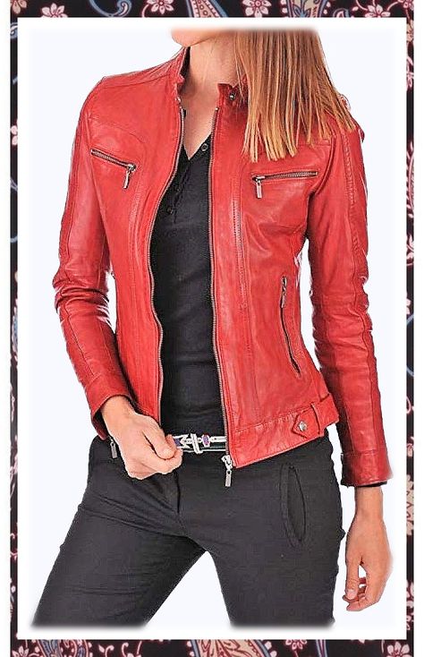 Aaron Craft Lambskin Leather X Large Leather Jacket Women, Lambskin Jacket, Moto Biker Jacket, Womens Biker Jacket, Trendy Jackets, Sketch Style, Real Leather Jacket, Genuine Leather Jackets, Trend Fashion