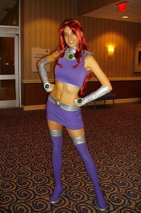 Halloween Costumes Teen, Star Fire Cosplay, Starfire Costume, Starfire Cosplay, Teen Titans Cosplay, Robin Cosplay, Superhero Cosplay, Dc Cosplay, Mode Costume