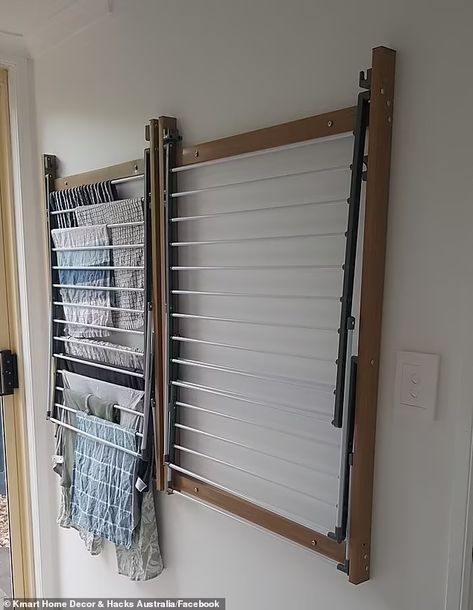 Hanging Clothes Dryer, Folding Clothes Line, Indoor Clothes Lines, Laundry Airer, Small Laundry Space, Laundry Room Update, Laundry Space, Laundry Rack, Drying Rack Laundry