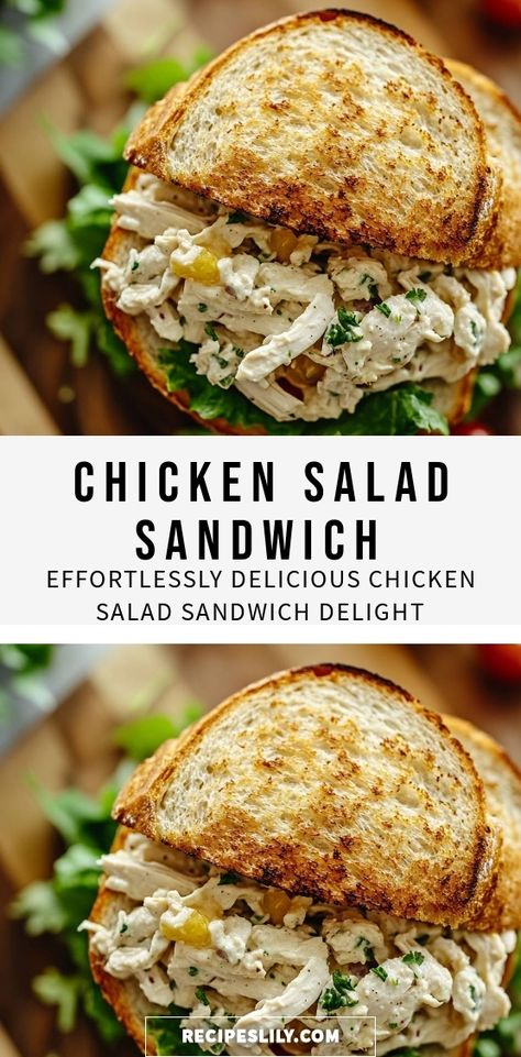 I’m sharing my favorite chicken salad sandwich recipe that’s effortlessly delicious! Perfectly creamy and packed with flavor, this sandwich is my go-to for lunch. It’s quick to prepare and makes for the ideal meal when you’re short on time but still want something satisfying. Trust me, you’ll want to make this over and over again! Chicken Ceasar Salad Sandwich Recipe, Chicken Salad Lunch Ideas, Chicken Salad Recipes Easy, Rotisserie Chicken Sandwich, Chicken Sandwich Ideas, Quick Chicken Salad, Best Chicken Salad Sandwich, Easy Chicken Salad Sandwich, Best Chicken Salad