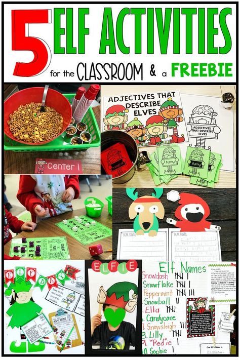 Five Fun Elf Activities f1or the Classroom & a Freebie These 5 fun elf activities will bring your classroom to life the month of December. Students will work on spreading kindness when the elf… More Elf Day Activities Preschool, Elf Day Activities Kindergarten, Elf Activities For Kids Classroom, Elf Snacks For Kids, Elf Day Activities, How To Catch An Elf Activities, Elf Day At School Outfit, Elf Day At School, Elf Activities For Kids