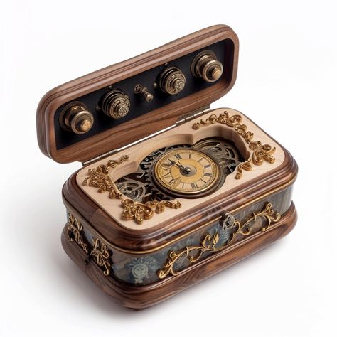 Crafted with passion and precision, these artisanal music boxes are a celebration of creativity, imagination, and the timeless allure of music. Steampunk Music Box, Wood Music Box, Music Boxes Vintage, Antique Music Box, Music Box Vintage, Cute Furniture, Musical Box, Music Box Jewelry, Music Boxes