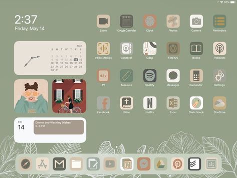 Ipad Screen Layout Aesthetic, Widget Inspo Aesthetic Ipad, Ipad Wallpaper Aesthetic Apps, Cute Ipad Widget Ideas, Tablet Layouts Aesthetic, Ipad Mini Aesthetic Homescreen, Ipad Aesthetic Organization Wallpaper, Ipad Homescreen Ideas Aesthetic Green, Lockscreen Aesthetic Ipad Wallpapers