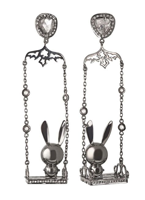 Bunny Pendant, Rabbit Jewelry, Natasha Zinko, Rabbit Earrings, Jewelry Photography Styling, Easter Jewelry, Bunny Earrings, Jewelry Drawing, Adorable Bunny