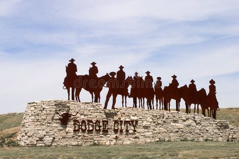 Welcom to Dodge City. Dodge City, Kansas welcome sign of Cowboys in Silhouette , #Aff, #City, #Dodge, #Welcom, #Kansas, #Silhouette #ad Dodge City Kansas, Weekend Family Getaways, Long Weekend Getaways, Dodge City, Dust Bowl, Us Road Trip, Roadside Attractions, Art Installations, Old West