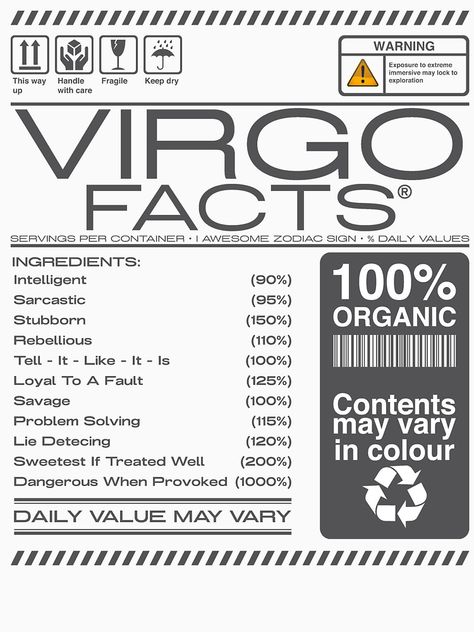 warning Virgo horoscope Facts Astrological Zodiac by bestdesign4u Virgo Meaning, Virgo Personality Traits, Astrology Love Compatibility, Horoscope Facts, All About Virgo, Virgo Personality, Virgo Traits, Virgo Quotes, Virgo Sign