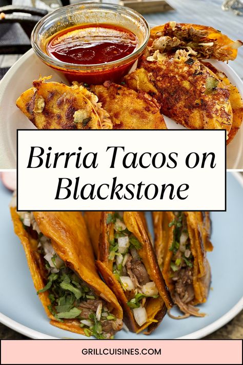 Try Blackstone Birria Tacos recipe! This street taco recipe features tender, slow-cooked beef birria grilled to perfection on a Blackstone griddle and topped with fresh onions, cilantro, and a side of rich consomé for dipping. Perfect for Mexican food recipes, healthy dinner recipes, and taco recipes, these birria tacos are ideal for a quick weeknight dinner or a fun weekend meal. Blackstone Birria, Street Taco Recipe, Birria Tacos.
Mexican Food Recipes Healthy, Leftover Birria Blackstone Birria Tacos, Tacos On Blackstone, Leftover Birria, Blackstone Meals, Beef Birria Tacos, Birria Tacos Recipe, Beef Birria, Street Taco Recipe, Street Taco