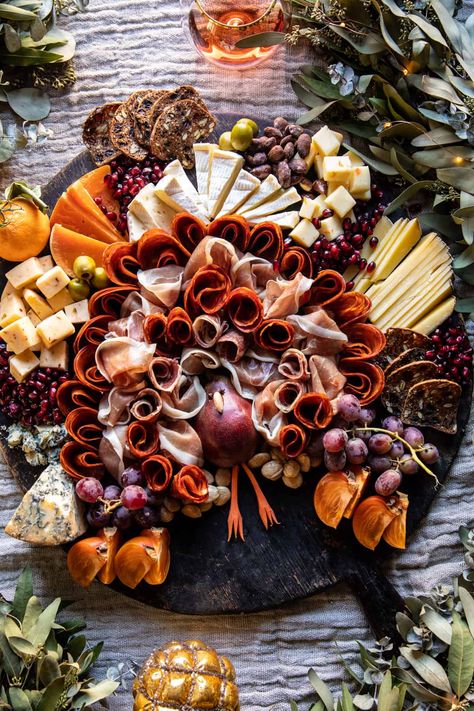 Turkey Cheese Board, Thanksgiving Cheese Boards, Tieghan Gerard, Holiday Cheese Boards, Charcuterie Ideas, Assorted Nuts, Thanksgiving Foods, Paleo Appetizers, Thanksgiving 2022