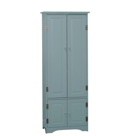 Shop Simple Living Extra-tall Cabinet - On Sale - Overstock - 3912177 - Weathered White Decorative Hinges, Kitchen Clutter, Laminated Mdf, Cabinet Bed, Wayfair Furniture, Tall Cabinet, Antique Blue, Online Furniture Shopping, Accent Doors