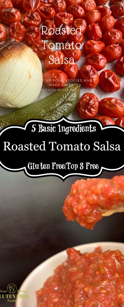 Roasted Tomato Salsa Recipe, Tomato Salsa Recipe, Fresh Salsa Recipe, Roasted Tomato Salsa, Easy Salsa Recipe, Cherry Tomato Recipes, Fresh Tomato Recipes, Roasted Cherry, Roasted Cherry Tomatoes