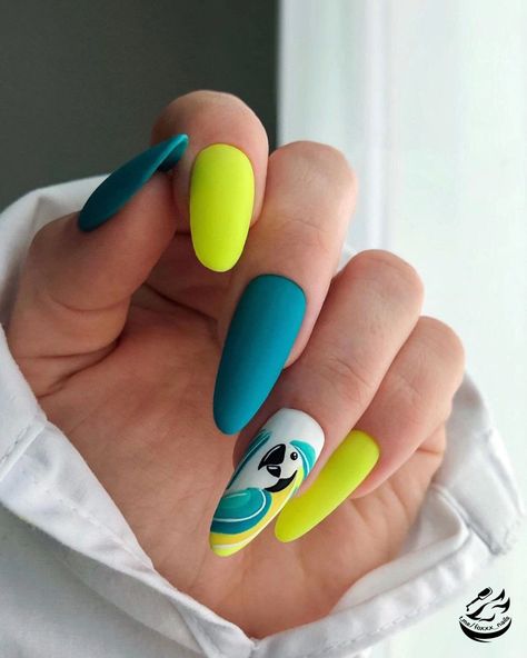 Easy Nail Designs Summer, Animal Nail Art, Summer Nail Designs, Gel Nail Art Designs, Floral Nail Designs, Long Nail Designs, Nail Art Designs Summer, Simple Acrylic Nails, Nail Art Designs Videos