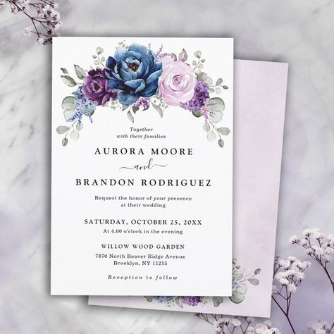 Wildflower Greenery, Sage Wreath, Moody Botanical, Flowers Romantic, Elegant Bohemian, Spring Wedding Invitations, Pale Lilac, Garden Watercolor, Wedding Anniversary Invitations