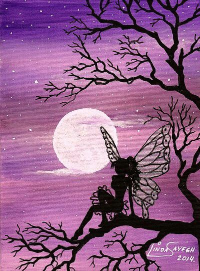 Fairy Easy Fairy Paintings For Beginners, Fairy Art Simple, Fairy World Painting, Fairy Painting Acrylic Easy, Easy Fairy Painting, Magical Painting Ideas, Fairy Canvas Painting, Fairy Painting Ideas, Fairy Acrylic Painting