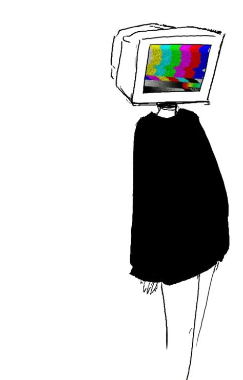 I N T E R U P T I O N Drawing Ideas Cute, Object Heads, Logo Youtube, Tv Head, 강아지 그림, Radiohead, Art Drawings Sketches, Cartoon Art Styles, Art Reference Poses