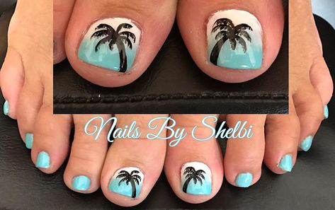 Palm Trees everyday in sunny Florida! Tropical Toe Nail Designs, Cruise Pedicure, Frida Nails, Beach Toe Nails, Palm Tree Nail Art, Cruise Nails, Florida Nails, Beach Nail Designs, Palm Tree Nails