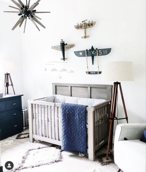 Vintage Planes Nursery, Plane Theme Nursery, Airplane Boy Nursery, Boy Nursery Airplane Theme, Aviation Nursery Theme, Baby Boy Airplane Nursery, Airplane Toddler Room, Little Explorer Nursery, Airplane Bedroom For Boys