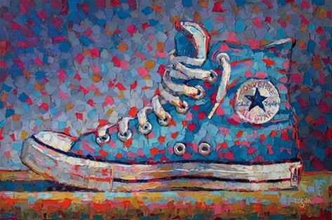 Raymond Logan, Art Igcse, Shoes Painting, Converse Hi, Art Shoes, Shoe Art, Daily Paintworks, Hi Top, Painted Shoes