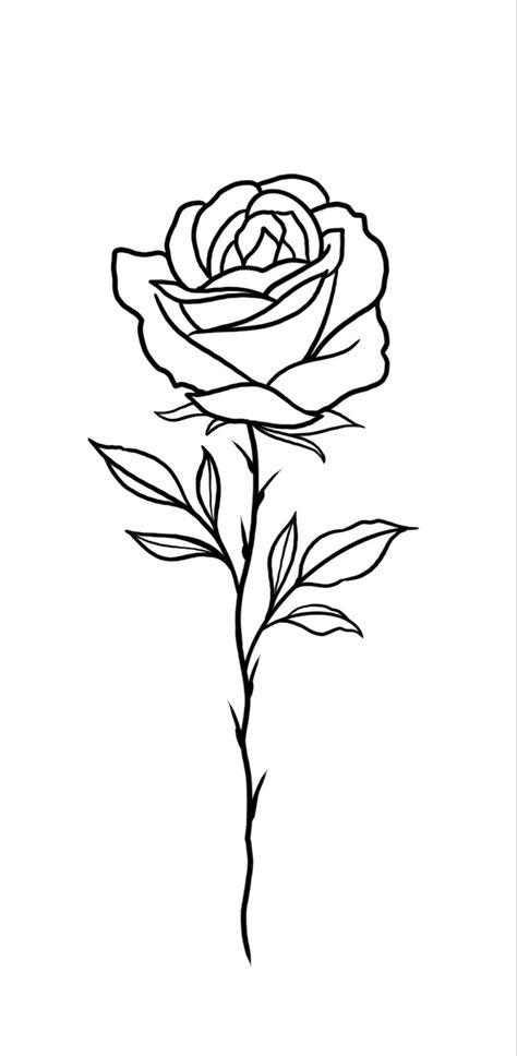 Simple Rose Outline Tattoo, Simple Flower Tattoo Stencil, Rose Stencil Templates, Rose Tattoo Template, Tattoo Stencils For Men Free Printable, Two Roses Tattoo Design, Rose Flash Tattoo, Birth Tattoos, Rose Tattoo With Name