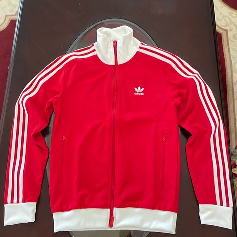 Red Adidas Jacket, Adidas Track Top, Adidas Zip Up Hoodie, Yellow Windbreaker, Adidas Adicolor, Adidas Pullover, Team Jackets, Windbreaker Jacket Mens, Adidas Windbreaker