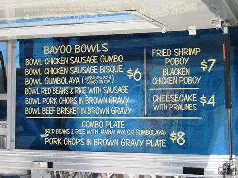 Cajun Food Truck, Brown Gravy, Fried Shrimp, Creole Recipes, South Bay, Food Cart, Chicken Sausage, Cajun Recipes, Beef Brisket