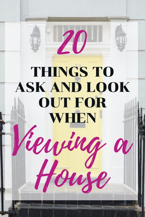 Things To Ask, House Checklist, Buying First Home, New Home Checklist, New Home Buyer, House Moving, First Home Buyer, Moving Home, Buying Your First Home