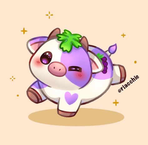 Part of my fruit cow series! #cow #animal #cute #kawaii #art #artist #artwork #kawaiidrawing Fruit Cows Drawing, Chibi Cow, Kawaii Cow, Food Cows Drawing, Kawaii Cow Drawing, Kawaii Cow Drawing Wallpaper, Cute Cow Art, Kawaii Cow Sticker, Shrinky Dink Art