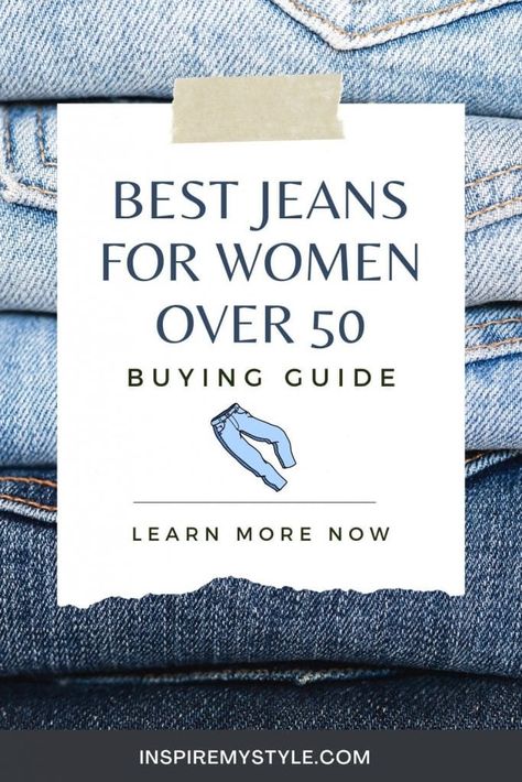 Discover how to find the best jeans for you as a woman over 50. Tips, how-to's, and resources to restore your confidence in wearing jeans as a woman in midlife. Jeans For Middle Aged Women, Best Jeans For 50 Year Old Women, Best Jeans For Women Over Fifty, Jeans For Over 60 Women, Jeans For 50 Year Old Women, Jeans For Older Women Over 50, Jeans For 60 Year Old Women, Over 60 Jeans, Jeans For Over 50