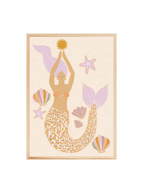 Goddess Mermaid, Groovy Room, Sea Goddess, Mermaid Bedroom, Birth Prints, Kids Room Prints, Diy Bebe, Nursery Room Design, Fabric Wall Decals