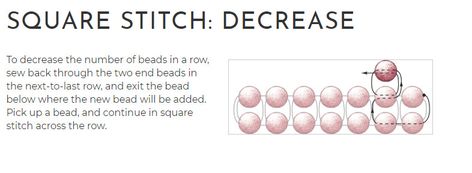 Bead Weaving 101 - Flat Square Stitch Increase and Decrease ~ The Alluring Bead Boutique Bead Square Stitch, Lazy Stitch Beadwork, Flat Square Stitch Beading Patterns, Brick Stitch Increase And Decrease, Increase Brick Stitch, Square Stitch Beading, Square Stitch, Stitch Witchery, Seed Beading