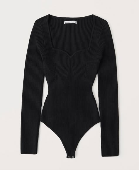 Bodysuit Tops, Kpop Outfits, Womens Bodysuit, Long Sleeve Bodysuit, American Apparel, Abercrombie Fitch, Chic Outfits, Women Long Sleeve, Knit Top