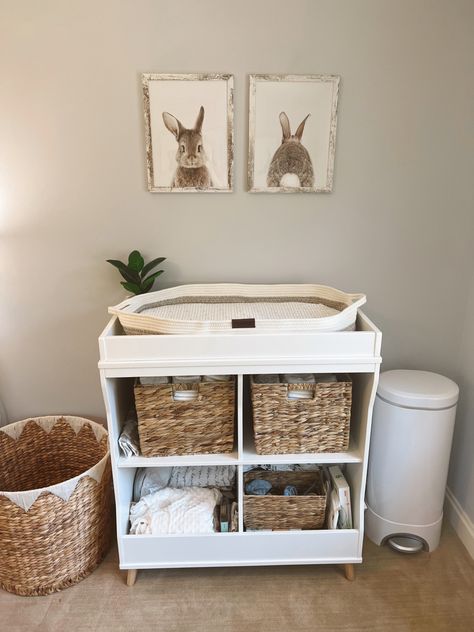 Changing Table With Baskets, Change Table, Nursery Storage, Woodland Nursery, Changing Table, Storage Bench, Baskets, Nursery, Furniture