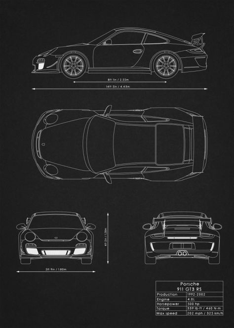 Porsche Blueprint, Cars Poster, Porsche Poster, R35 Gtr, Moto Car, Car Silhouette, Aircraft Painting, Porsche Gt3, Plakat Design