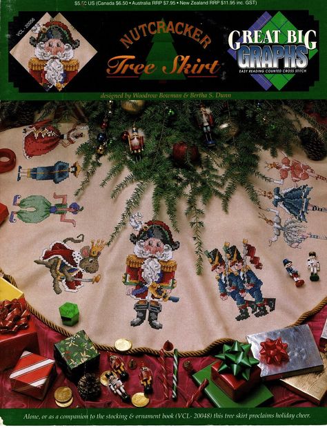 Nutcracker Tree Skirt designed by Woodrow Bowman & Bertha S. Dunn. Copyright 1992 by Great Big Graphs, 11 pages, Vol 20056, Patterns, used in good co Nutcracker Tree, Christmas Tree Skirts Patterns, Tree Skirt Pattern, Xmas Tree Skirts, Stocking Ornament, Afghan Pattern, Tree Shirt, Cross Stitch Patterns Christmas, Christmas Embroidery