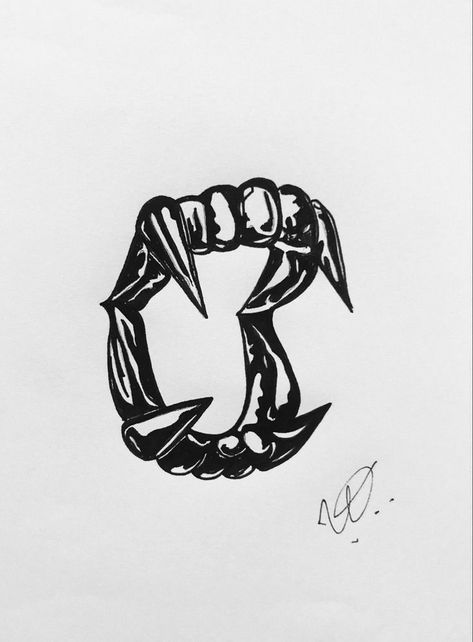 Simple Dark Tattoos Men, Simple Grunge Tattoos, Fang Tattoo, Abstract Tattoo Ideas, Wrist Tattoo Designs, Minimalist Tattoo Ideas, Traditional Tattoo Designs, Beginner Tattoos, Flash Tattoo Designs